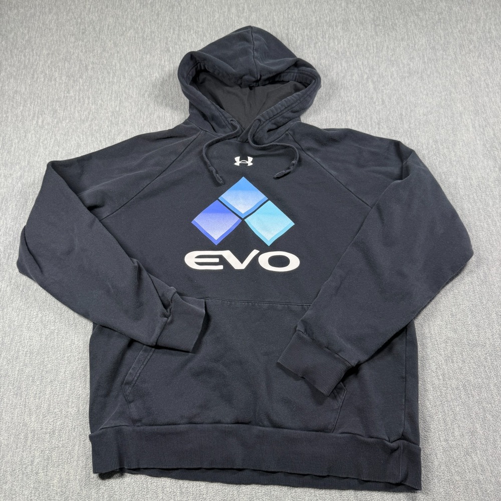Under Armour Hoodie Mens L Black EVO Championship Graphic Fleece Pullover 12530